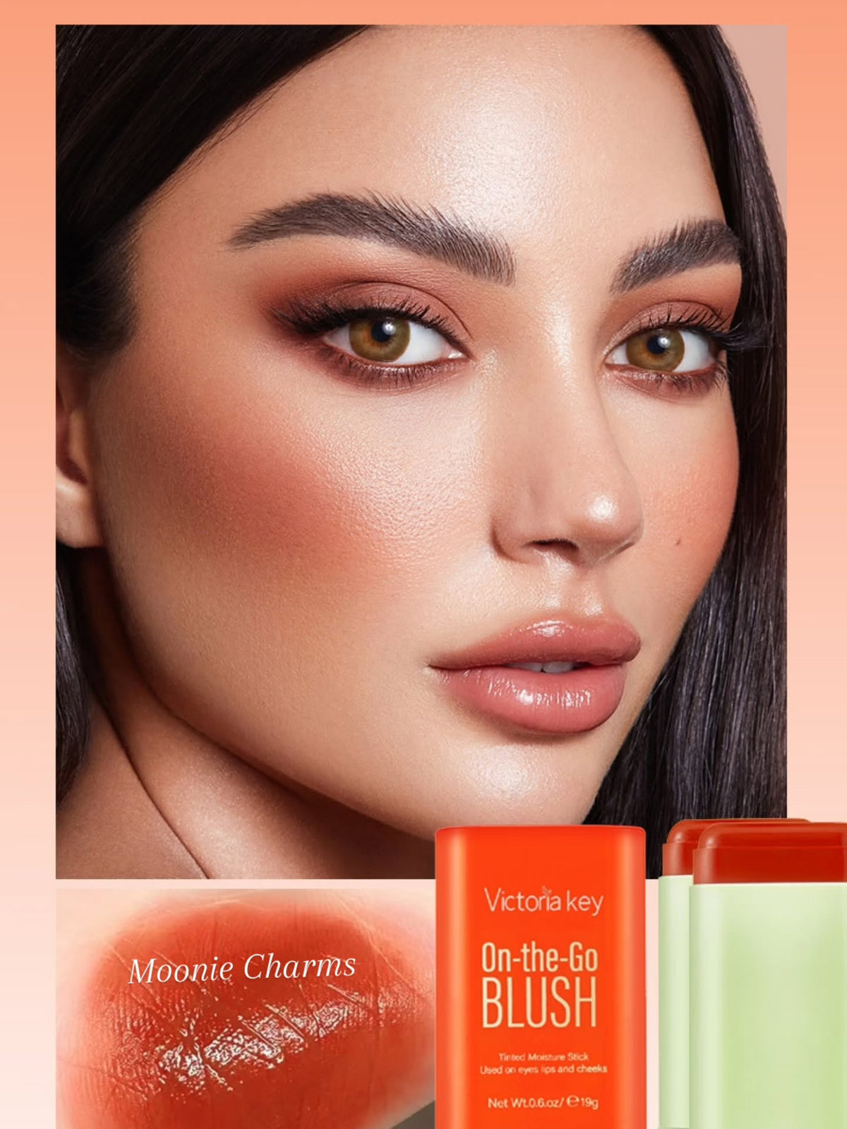 Victoria Key On-the-Go Blush - Juicy Coral (المشمشي المنعش)